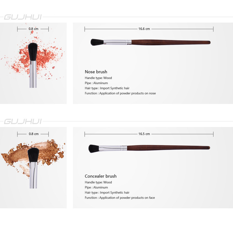 10-teiliges Make-up-Pinsel-Set, Beauty-Tools, Grundierungspinsel, Wimpernpinsel, schwarzes Mahagoni-Pinsel-Set GUJHUI Yun_voghion.com