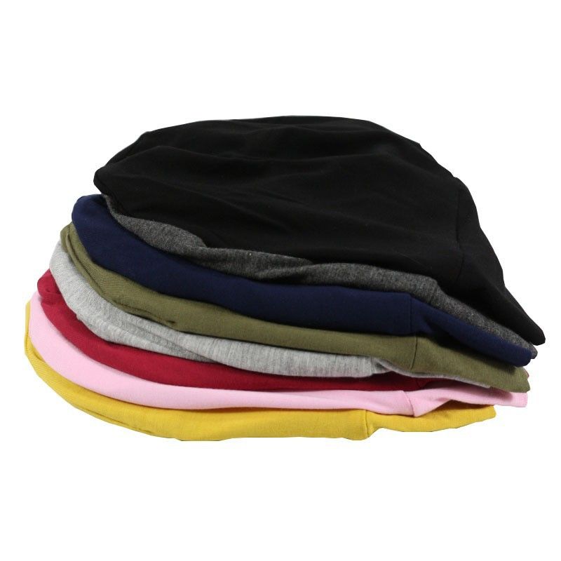 popolare copricapo a tesa larga in cotone elastico in fibra di bambù foderato in raso berretto da chemioterapia berretto da notte cappello per la perdita dei capelli_voghion.com