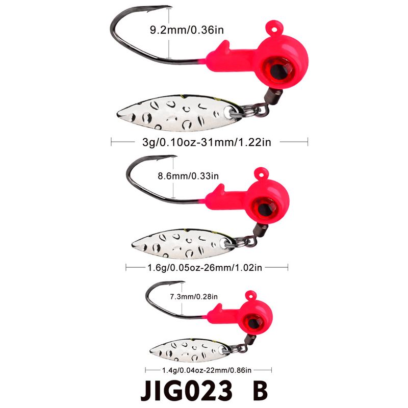 Soft Bait Weighted Lead Head With Swivel Spinner Anti-Hooking Lure 1.4g 1.6g 3g JIG Hook_voghion.com