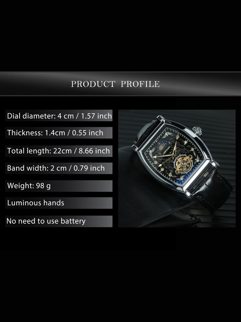 Fashion Iced Out Skeleton Automatic Watch For Men Moon Phase Luxury Tourbillon Mechanical Watches Leather Strap_voghion.com