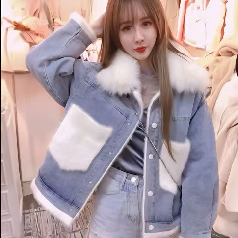 Giacca oversize in denim Sherpa da donna – Cappotto foderato in pile in stile coreano – Capispalla invernale streetwear (S-2XL)_voghion.com