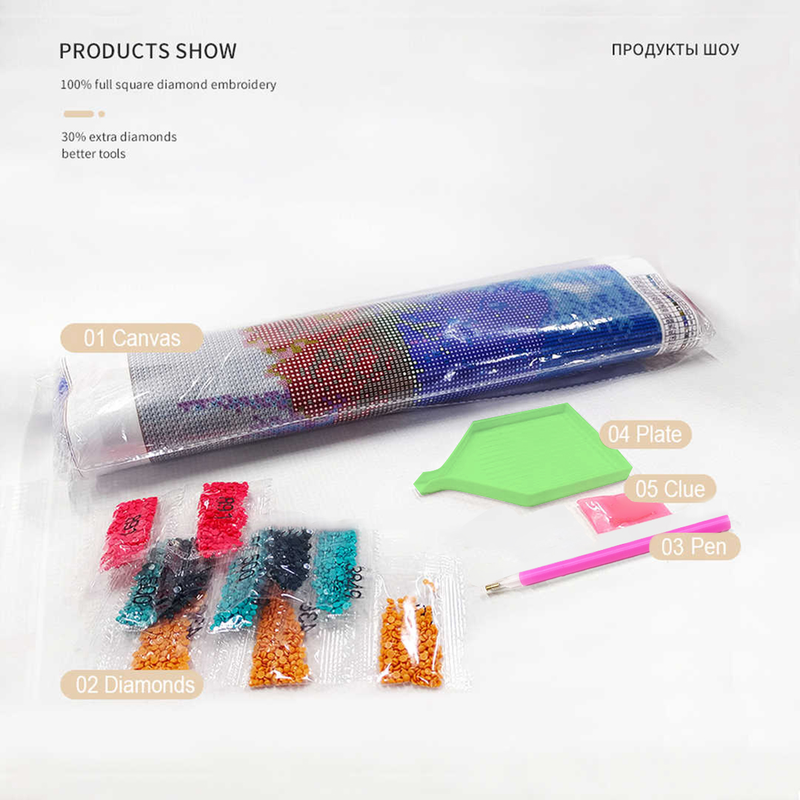 PhotoCustom 5d Diy Dimanta glezna Krāsains Vilks Dzīvnieks Dimanta Izšūšana Mozaīka Vaļasprieki un amatniecība Mājas dekors_voghion.com