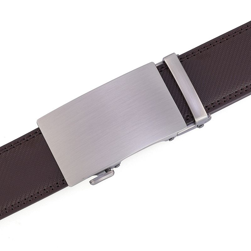 Men's Genuine Cowhide Leather Belt With Automatic Buckle - Business & Casual Dress Belt For All Occasions_voghion.com