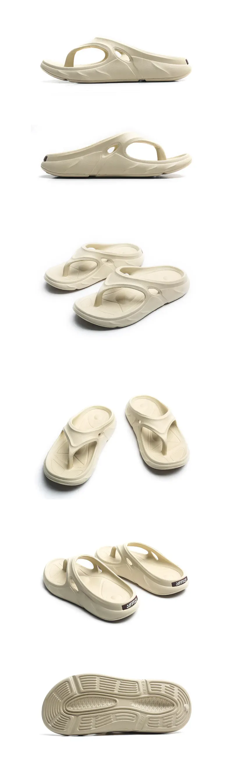 Pantoufles de sport à carreaux à semelle épaisse et massage de la voûte plantaire de marque Jifffly, polyvalentes, pour la plage, pour couples ;_voghion.com