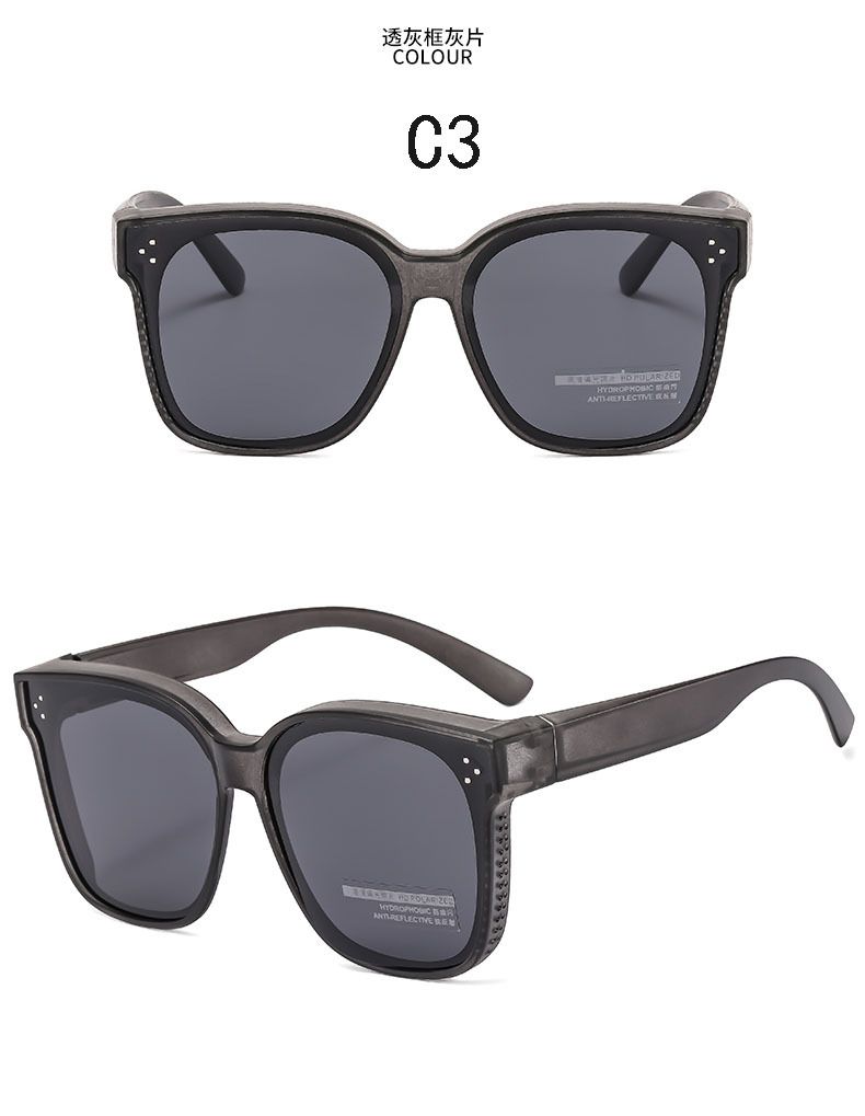 Unisex-set med spegelmyopi-solglasögon Herrmode Fyrkantiga polariserade UV-skyddande solglasögon för bilkörning Damglasögon med stora bågar_voghion.com