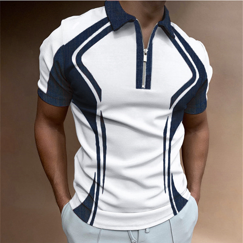 Miesten 3D golfpaita Tennispaita Color Block kaulus Paidan kaulus Regular Fit toppi valkoinen musta_voghion.com