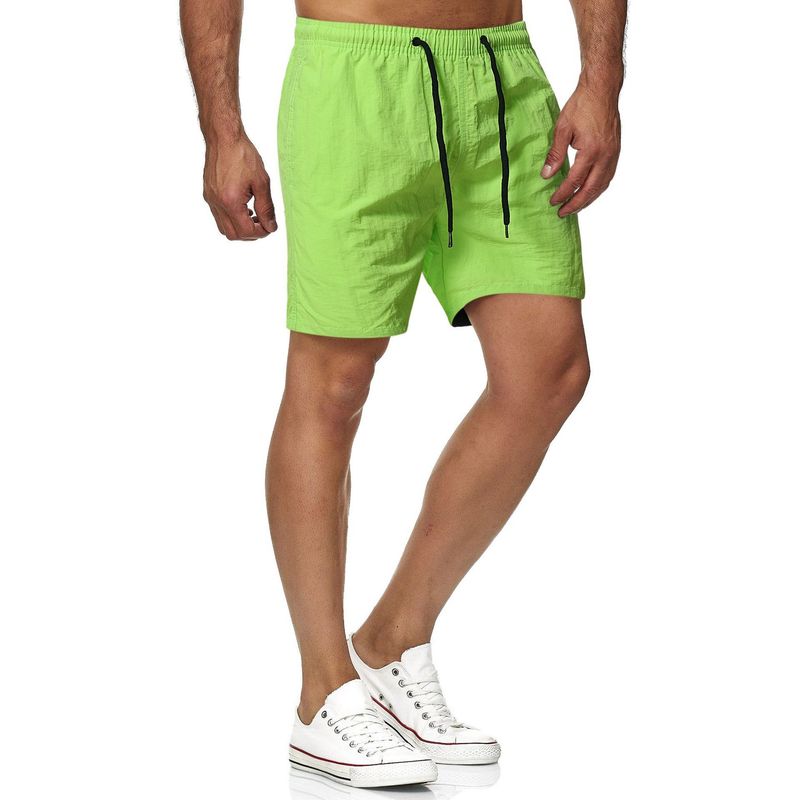 2024 Frühjahr/Sommer 5/4 Schnelltrocknende dünne einfarbige Strandhose Sport- und Fitness-Shorts für Herren_voghion.com