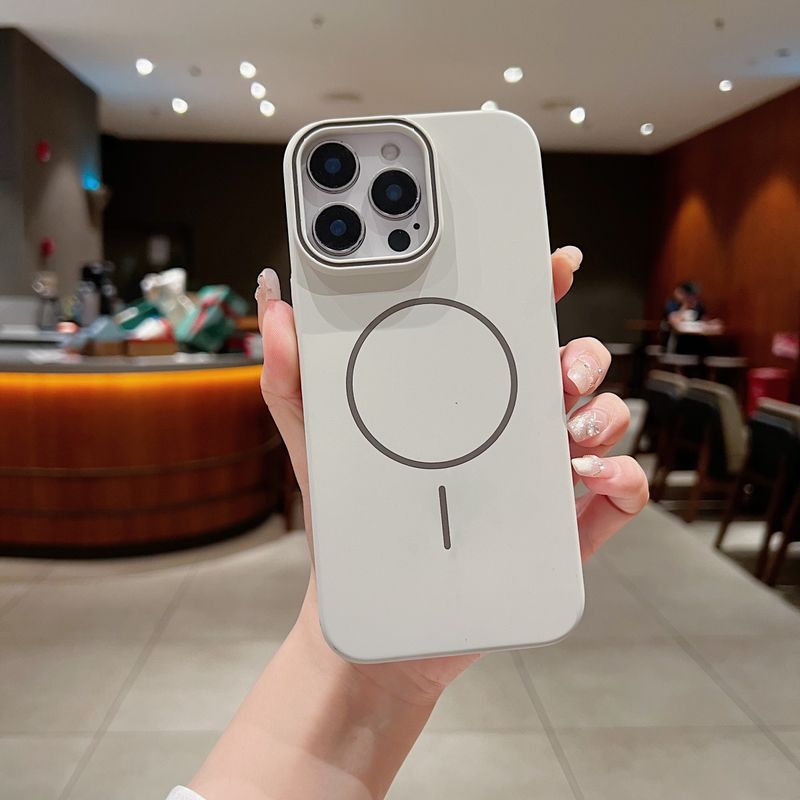 Custodia magnetica originale ultra sottile in PC rigido per iPhone 16, 15, 14 Plus, 13, 12 Pro Max, 11, con ricarica wireless e antiurto._voghion.com