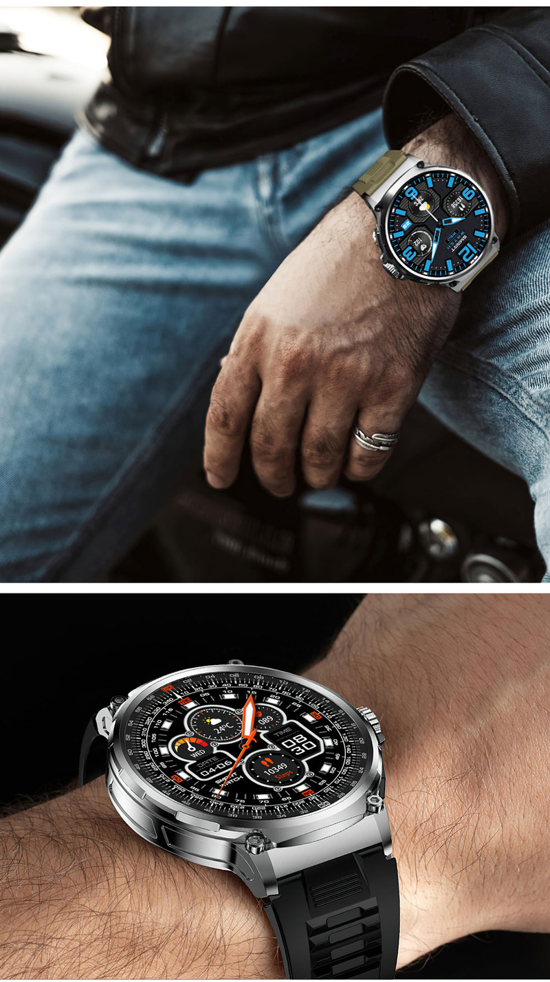 1.85 Schermo grande 710mah Batteria V69 Chiamata Bluetooth Smartwatch Frequenza cardiaca Ossigeno nel sangue Multi Sport Smartwatch_voghion.com
