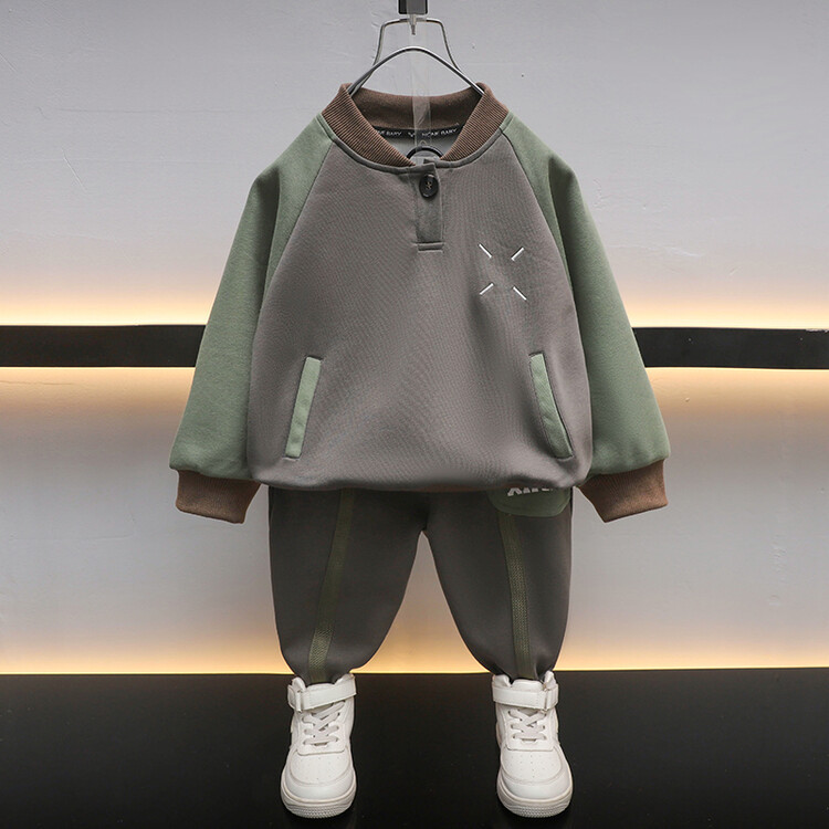 Épissé X 2023 printemps et automne nouveau beau pull pour enfants ensemble deux pièces pour garçons Style occidental décontracté_voghion.com