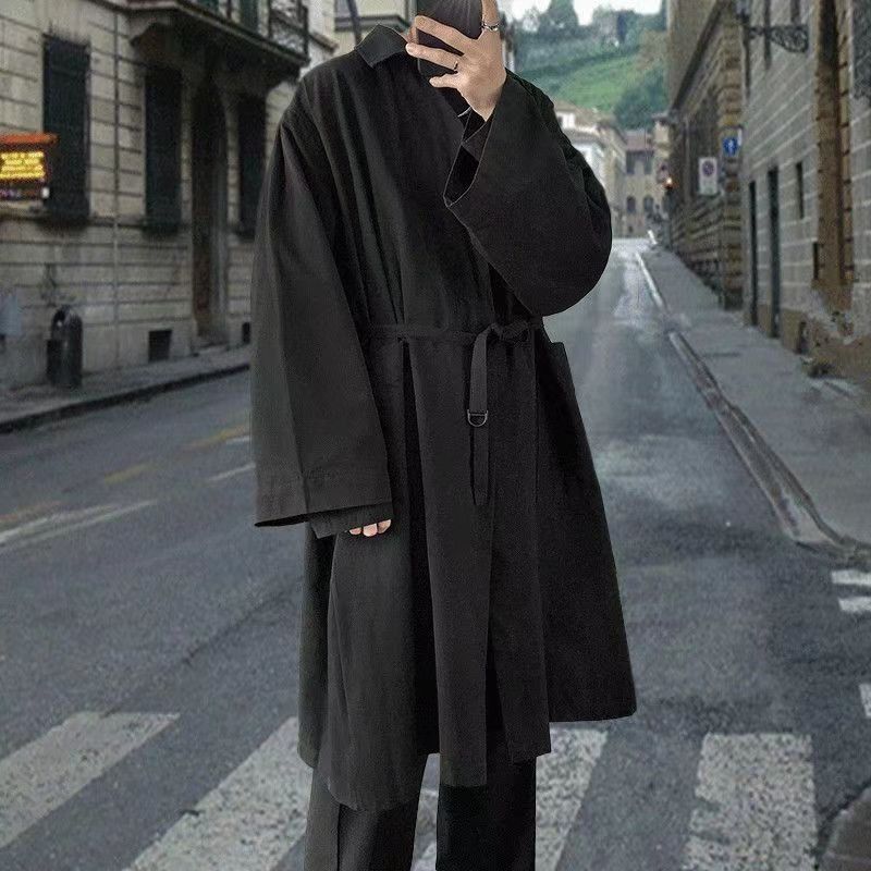 Men's Casual Tall Windbreaker Jacket, Personalized Mid Length Outerwear, Cardigan, Artistic Cloth, Trendy Men's_voghion.com