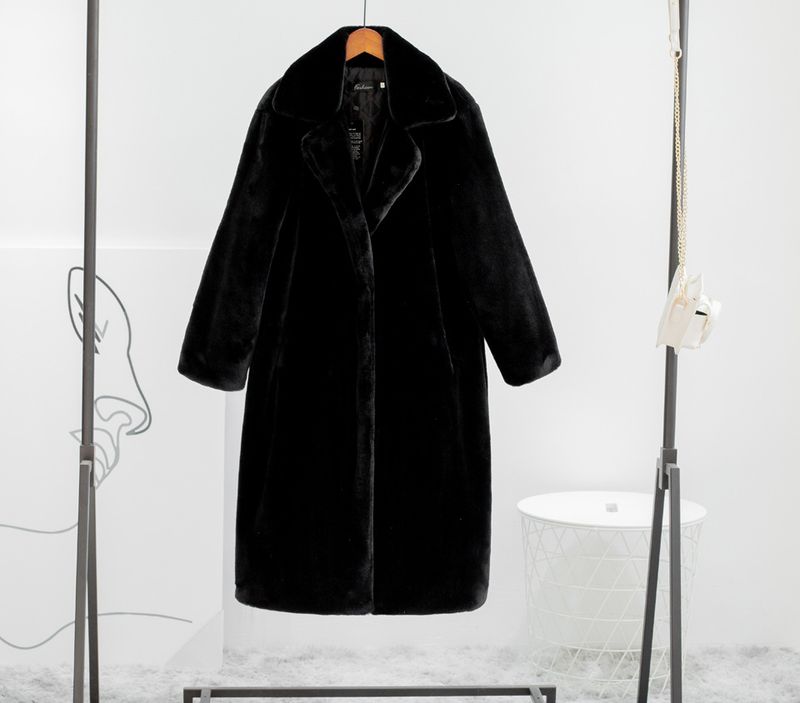 Cappotto lungo da donna in pelliccia sintetica effetto velluto – Giacca invernale in peluche stile visone con fodera in cotone (13 colori, 5 taglie)_voghion.com