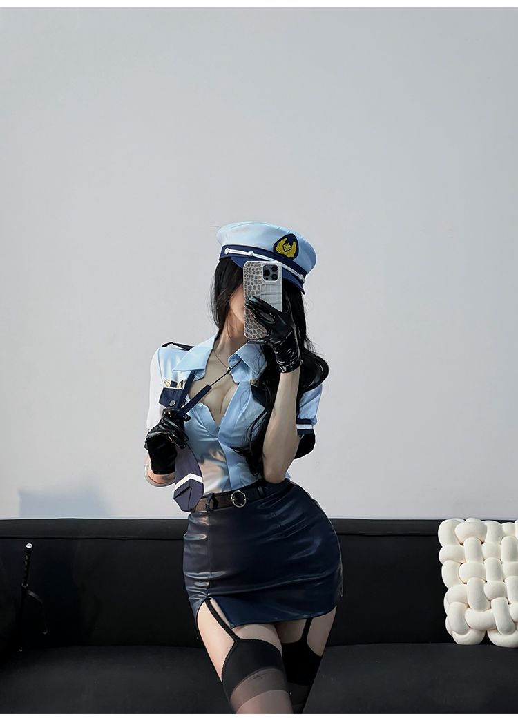 Vesti sexy poliziotta in stile navy, puro desiderio, costume da cosplay, hostess di corte notturna, segretaria, taglia queen, uniforme_voghion.com