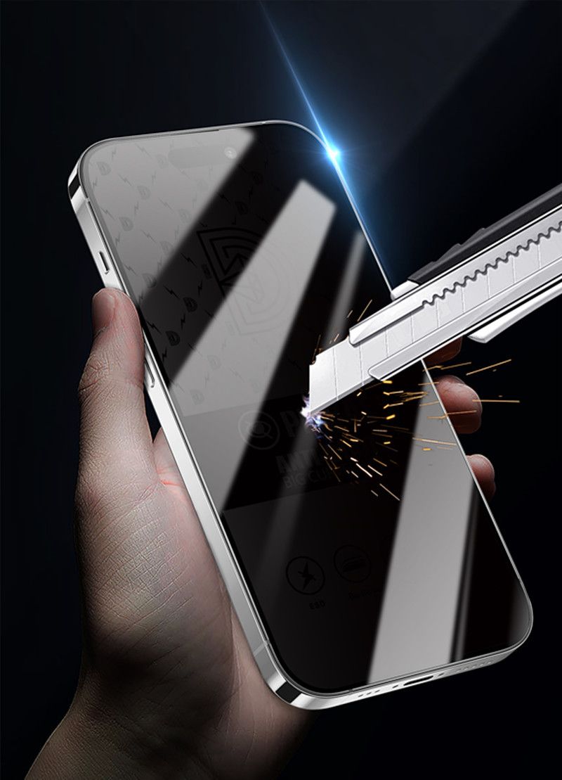 Anwendbare Handyfolie für Apple 13, 15ProMax, Vollbildglas, ESD, antistatisch, gehärtete Folie für iPhone 14, Anti-Sichtschutz_voghion.com