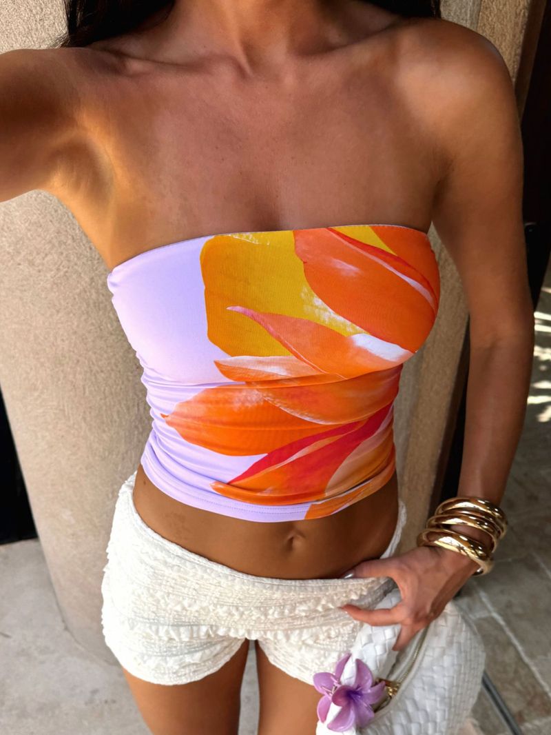 Ženska oblačila Pomlad in poletje Vroči novi izdelek Seksi vroče dekle Digitalni tisk Tube Top Slimming Tops za ženske_voghion.com