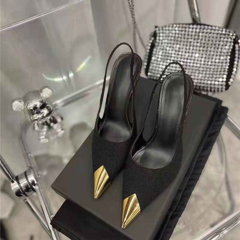 2025 New Pointed Stiletto High Heels Shallow Mouth Backless Closed Sandals Height Increasing Metal Toe Sexy Women's_voghion.com