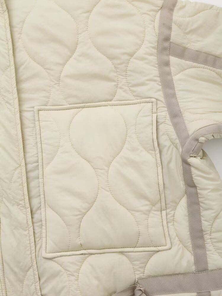 Cappotto imbottito TRAF ZR Nuovo in Capispalla Fiocco Beige Corto Parka da neve Elegante Cappotto da donna di lusso Cappotti invernali caldi da donna_voghion.com