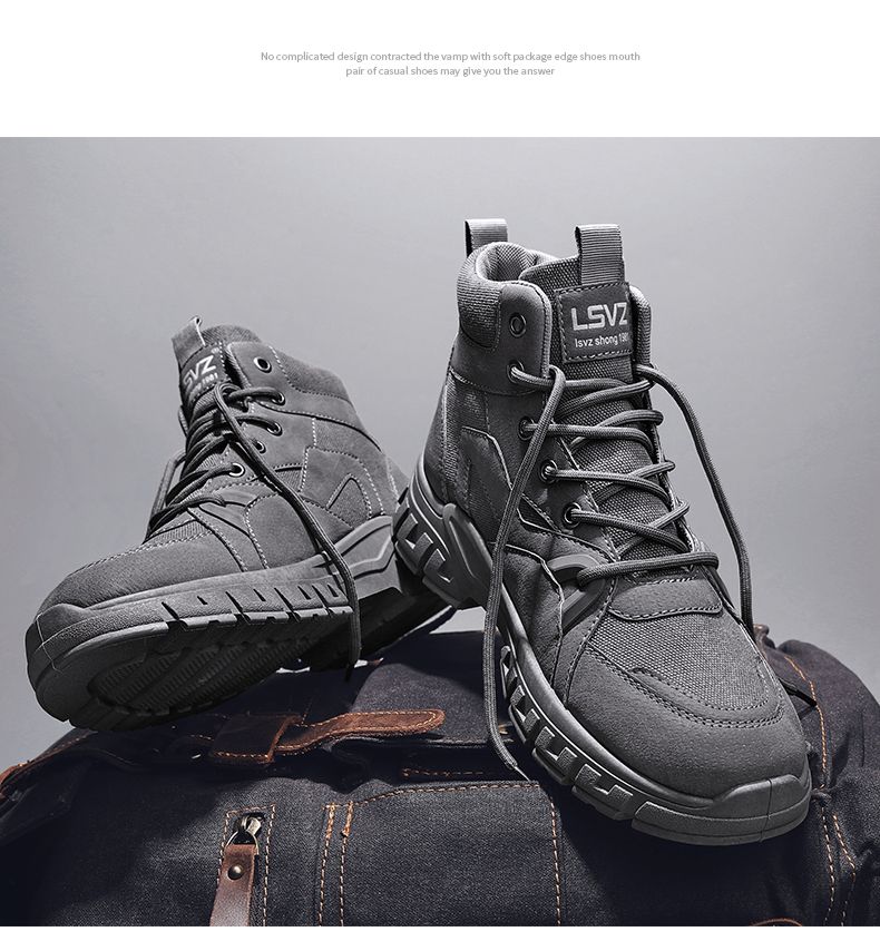 New Fasion Lace-up Men's Boot Hig-tops Working Casual Mans Toog Soes Outdoor Anti Slip Mens Vulcanized Boots Main_voghion.com