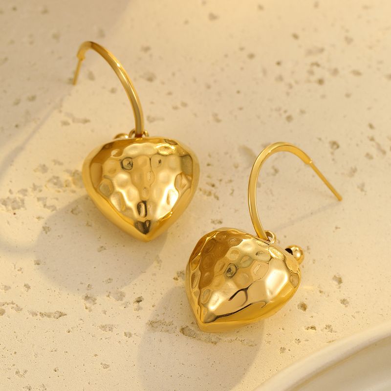 New Glossy Hollow Stainless Steel Earrings Ball Love Pendant Retro High End Titanium Steel Earrings_voghion.com