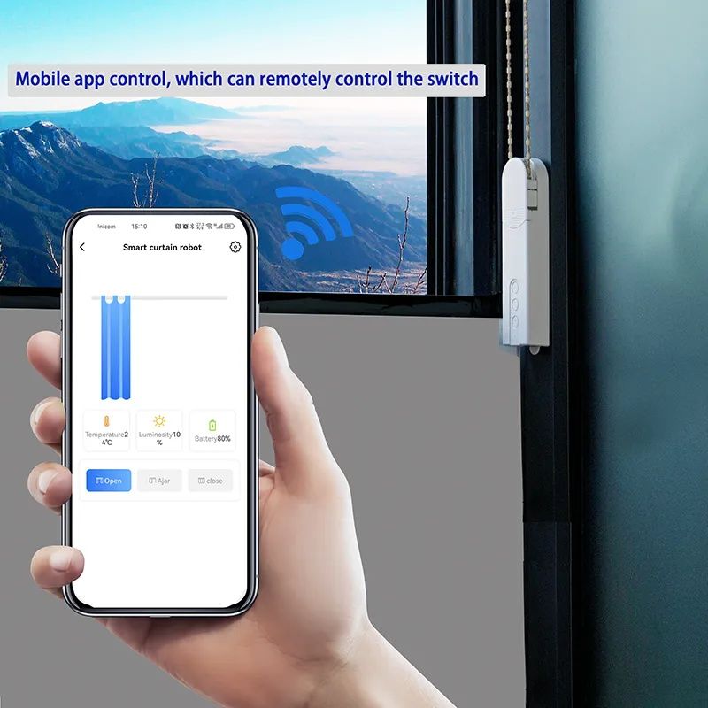 Motore per tapparelle elettriche automatiche Tuya Smart Blind con Wi-Fi, controllo tramite app, apertura e chiusura della tenda._voghion.com