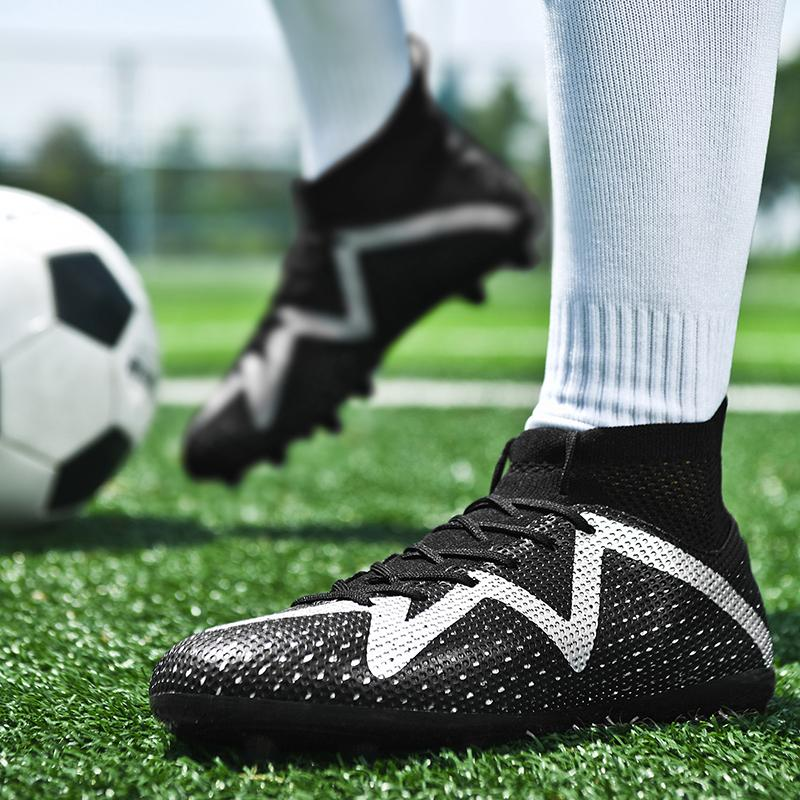 35-47 Unisex futballcipő, kiváló minőségű, nagy méretű, magasan elasztikus zokni, műfüves, hosszú körmös futballcipő, gyerekfocicipő_voghion.com