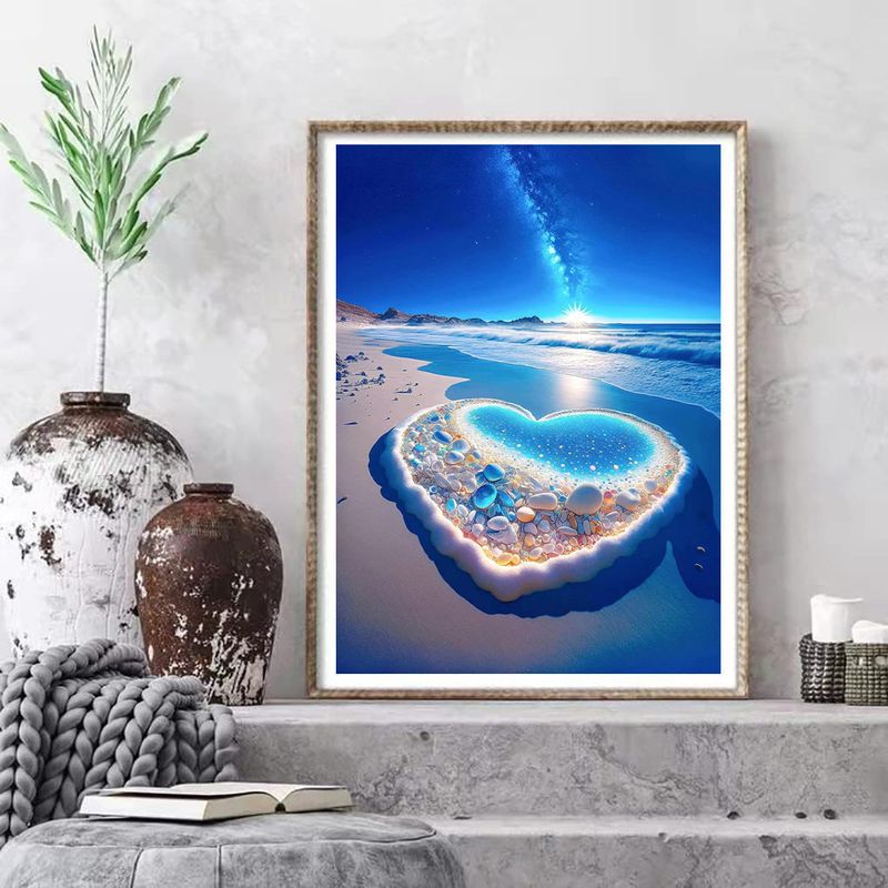 Pittura a diamante 5D piena di diamanti paesaggio marino spiaggia cristallo pietra ricamo a diamante fai da te_voghion.com