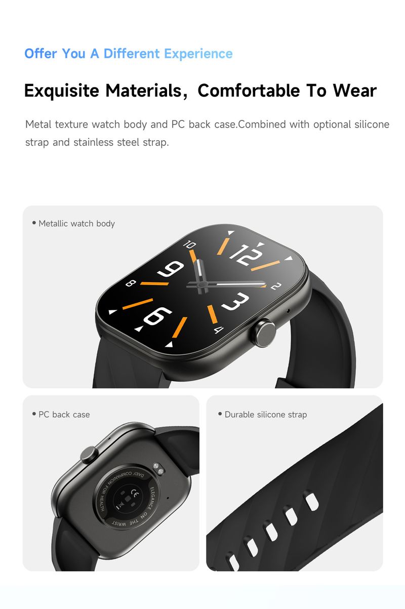 Bluetooth Arama, Kalp Atış Hızı ve Tansiyon Ölçer, Su Geçirmez Fitness Takip Cihazı ve Erkekler ve Kadınlar İçin Renkli Kayışlara Sahip LIGE Akıllı Saat D02_voghion.com
