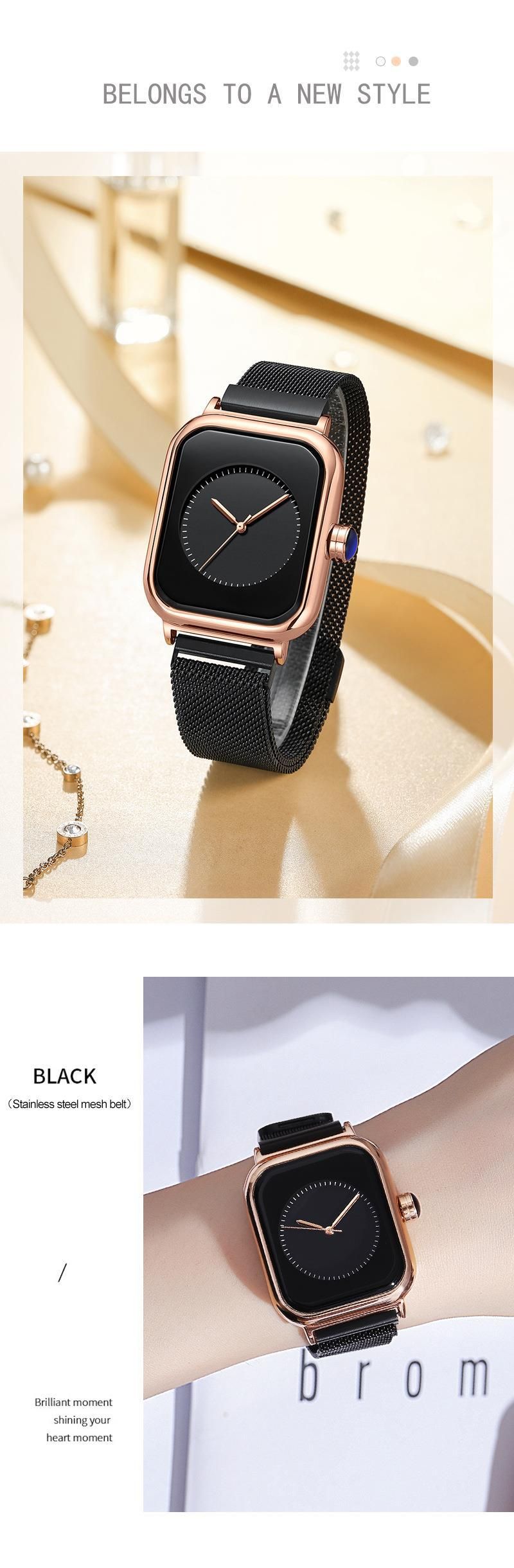 Women's Fashion Square Quartz Watch With Silicone Strap - Waterproof Minimalist Design For Everyday Wear Simple And Fashionable Square Quartz Watches_voghion.com