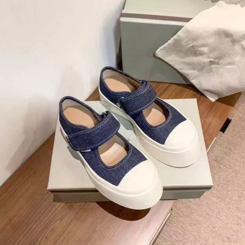 Big Toe Mary Jane 2024 Spring Genuine Velcro Platform Thick Sole Small Leather Single Shoes Height Increasing Casual_voghion.com