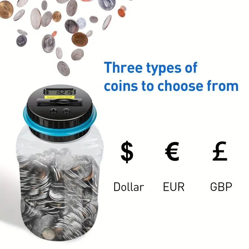 Elektronik Kumbara Sayaç Madeni Para Dijital LCD Sayma Madeni Para Para Tasarruf Kutusu Kavanoz Madeni Para Saklama Kutusu USD EURO Para Hediyeleri İçin_voghion.com