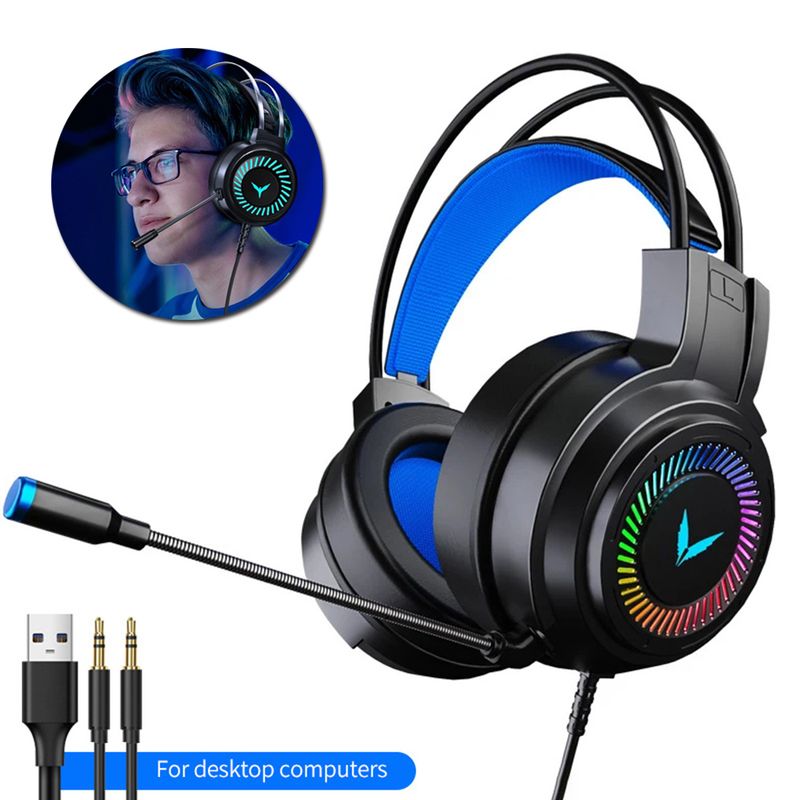 USB Gaming Headset 3.5mm Wired Headphones 7.1 Channel Stereo Surround Bass Earphone Helmet With Microphone For PC Laptop_voghion.com