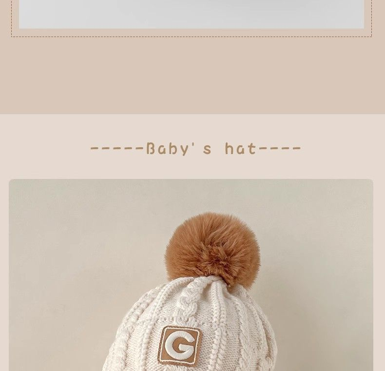 Trendy baby boys simple wool scarf hat two-piece fall and winter girls warm knitted hat_voghion.com