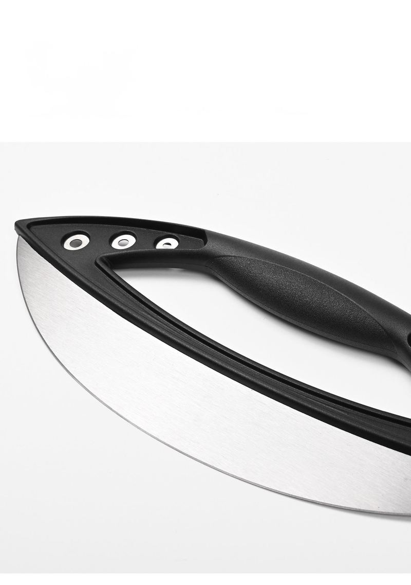 Stainless Steel Cutter Half Round Ring Pizza Herb Large Multi-Functional Slicing Knife Baking Tool_voghion.com