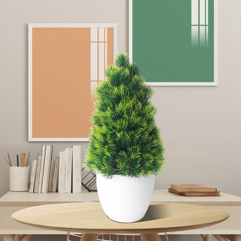 Simulazione albero di Natale bonsai plastica pianta verde fiore pianta in vaso piccola decorazione per la casa ornamenti da tavolo_voghion.com