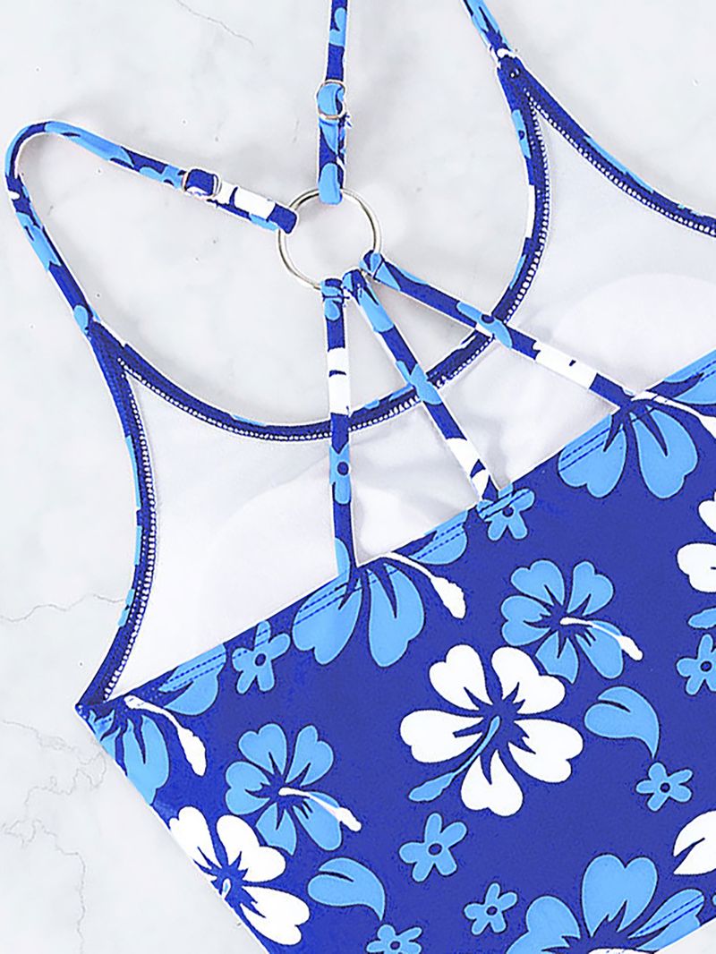 Ženska oblačila Tankini Tisk Boksarice z visokim pasom Konzervativne bikini Razcepljene kopalke Kopalke_voghion.com