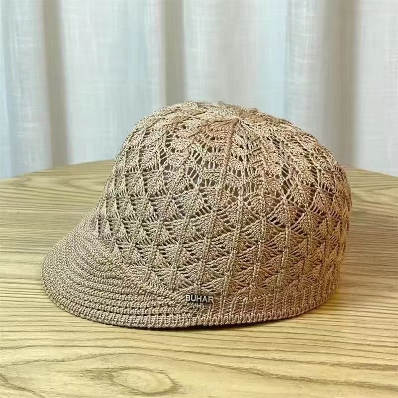 New Women's Spring Summer Duckbill Cap Design Sense Niche Hollow Small Head Circumference Ladies Ice Silk Hat Beret_voghion.com