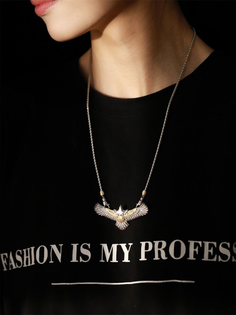 Tang Grass Pattern Double Button Head Dragon Bone Necklace For With Unique Design Sense Autumn/Winter Sweater Chain_voghion.com