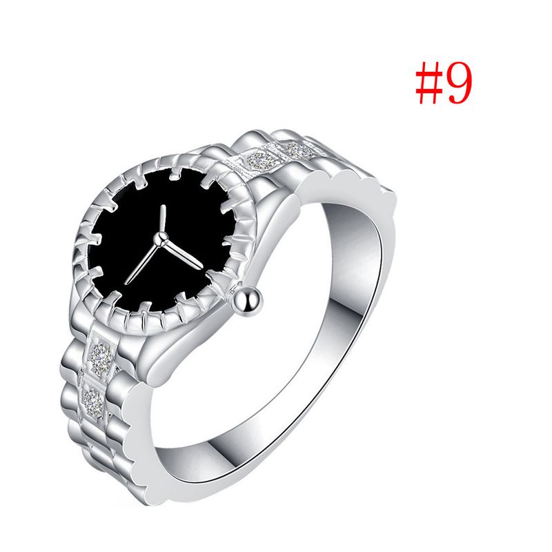 Heiße Verkäufe Heiße Verkäufe Vintage Zirkon Uhr-form Zeigefinger Mode Kristall Ring Kreative Frauen Hochzeit Trendy Charme Schmuck_voghion.com