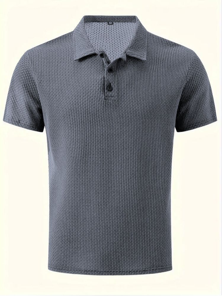 Nuova maglietta a maniche corte in seta ghiacciata di alta qualità Paul da uomo, colletto a camicia, tinta unita estiva_voghion.com