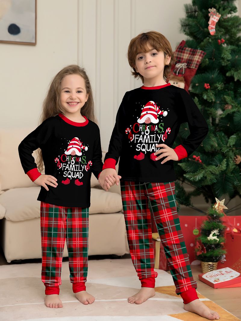Flame Retardant Fabric Christmas Children's Suit 2025 Autumn New Boys And Girls Pajamas Santa Claus Print Home Clothes_voghion.com