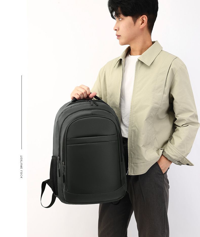 Multi Functional Men's Business Backpack Company Gift College Student Backpack Solid Color Simple Daily Commuting Backpack_voghion.com