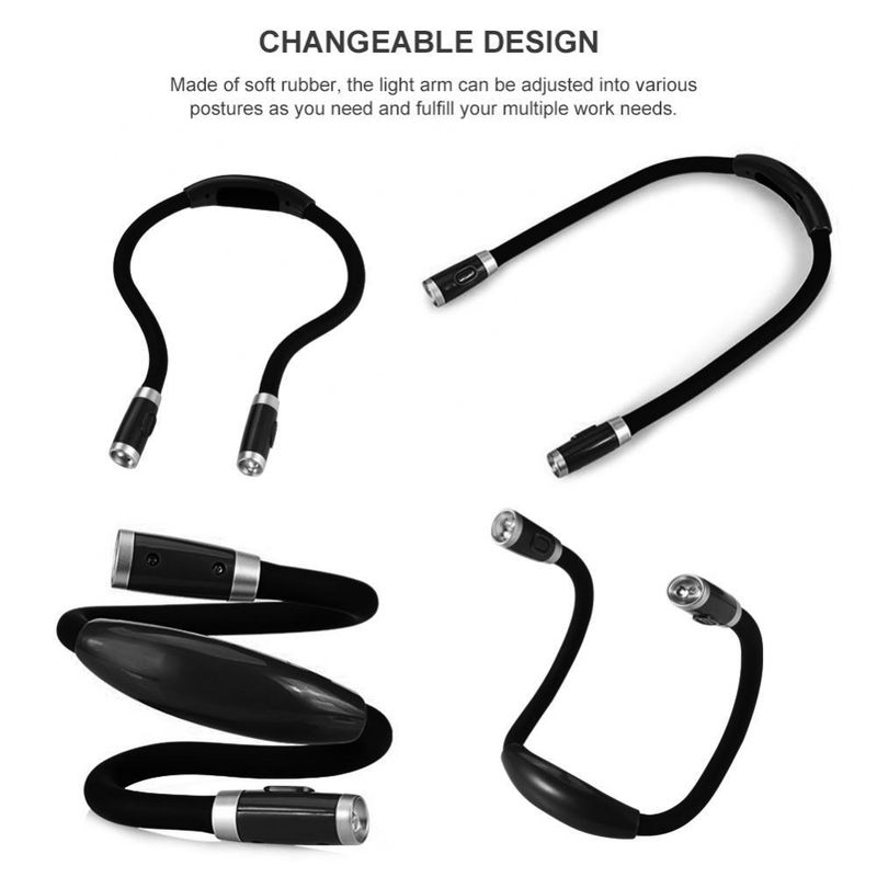 Lampada da collo a LED vivavoce portatile ricaricabile tramite USB, lampada da lettura, luce notturna a LED, torcia da campeggio_voghion.com