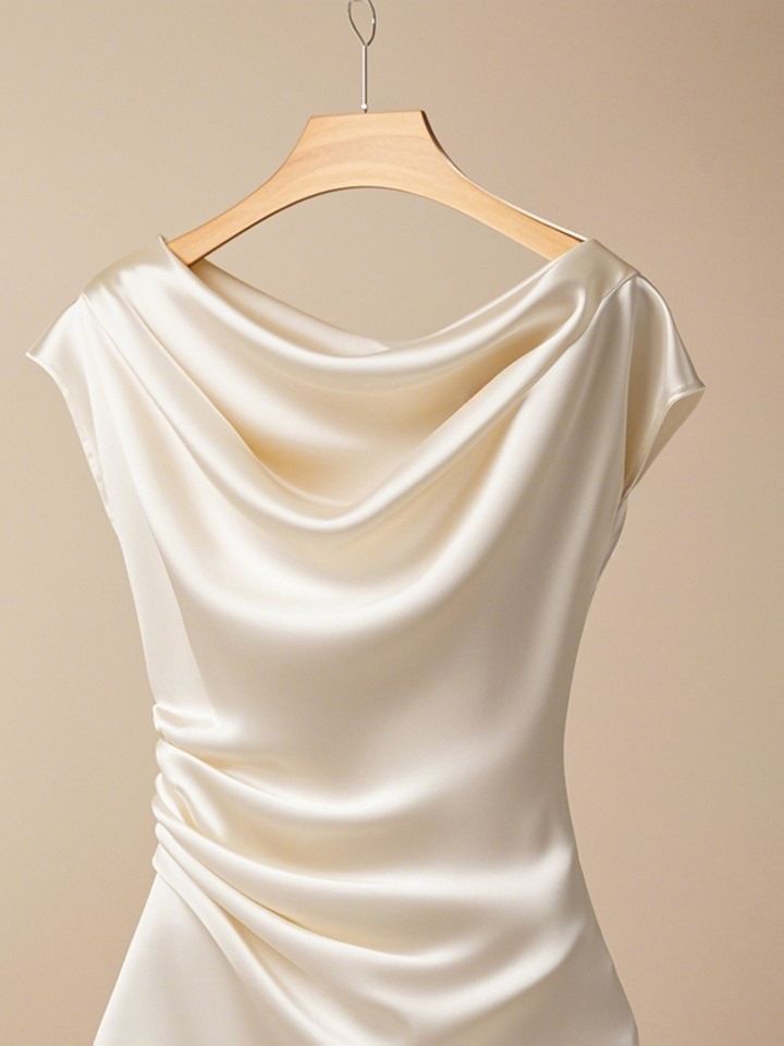 Camisa elegante color albaricoque de alta gama, elegante y de cintura alta, estilo nuevo y elegante_voghion.com