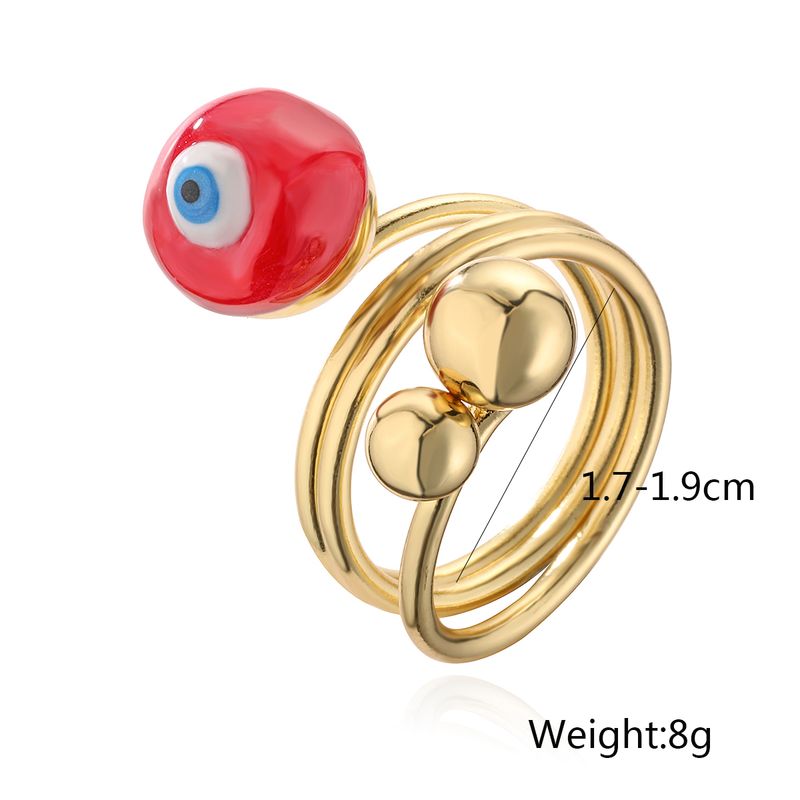 Mafiar 2024 Trendy Gold Color Statement Ball Shape Evil Eye Ring For Women Girl Female Party Jewelry Finger_voghion.com