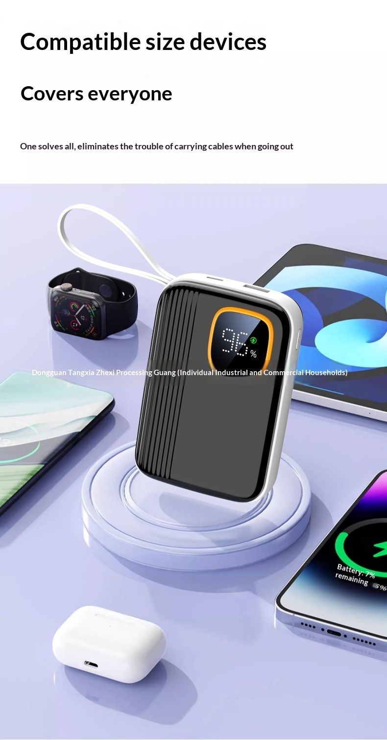 Cross-Border New Wholesale 3C Certified Super Fast Charging Bank Built-in Cable Portable Compatible With Multiple Phones_voghion.com