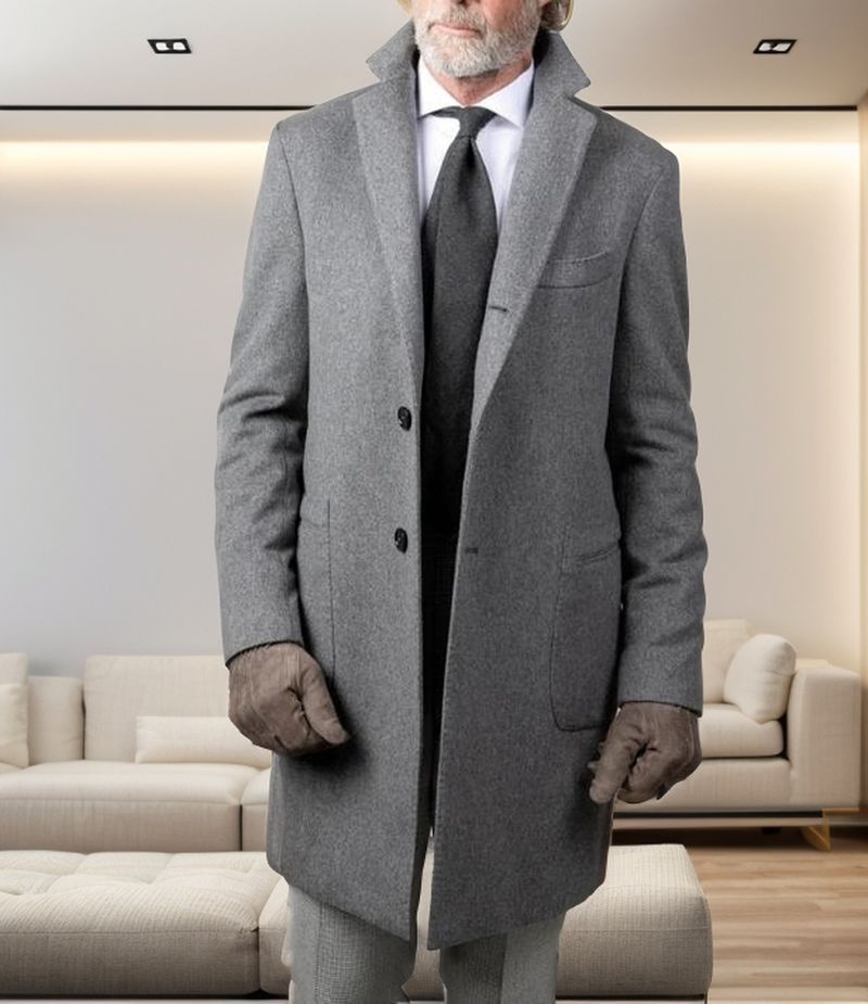 Thickened Version European Size Clothing British Style Men's Long Sleeve Coat Autumn Winter Wool Material Jacket Trendy_voghion.com