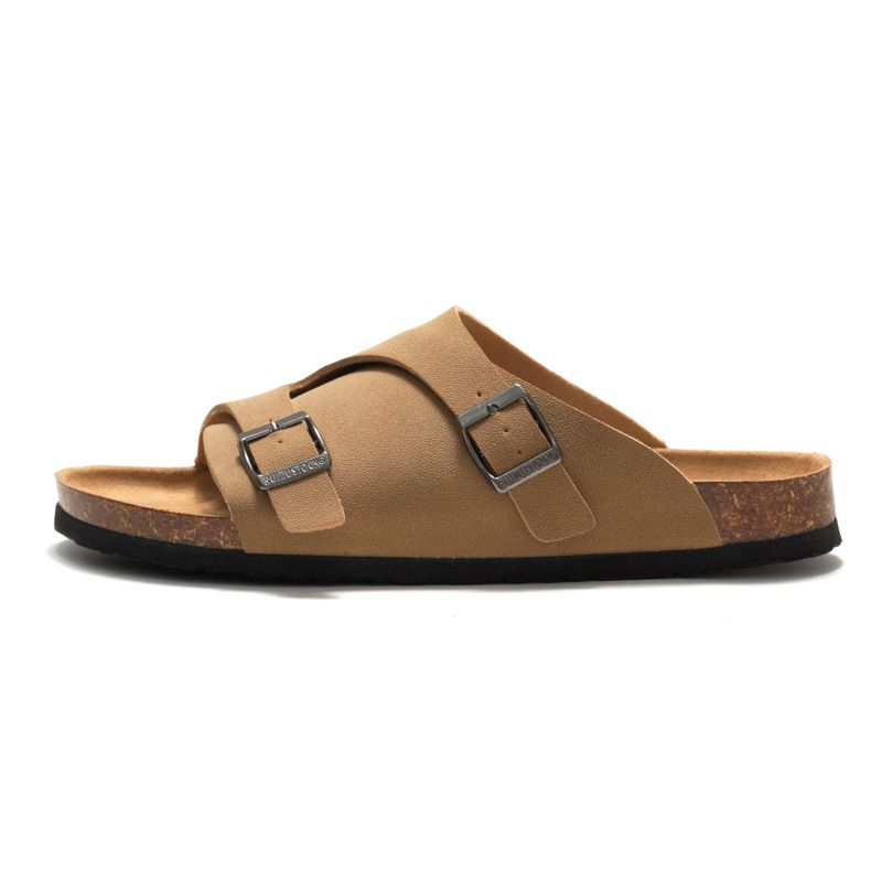 Novità estive Ruizu per uomo e donna, sandali da coppia, scarpe da donna alla moda, scarpe da spiaggia per studenti, in pelle e sughero per esterni_voghion.com