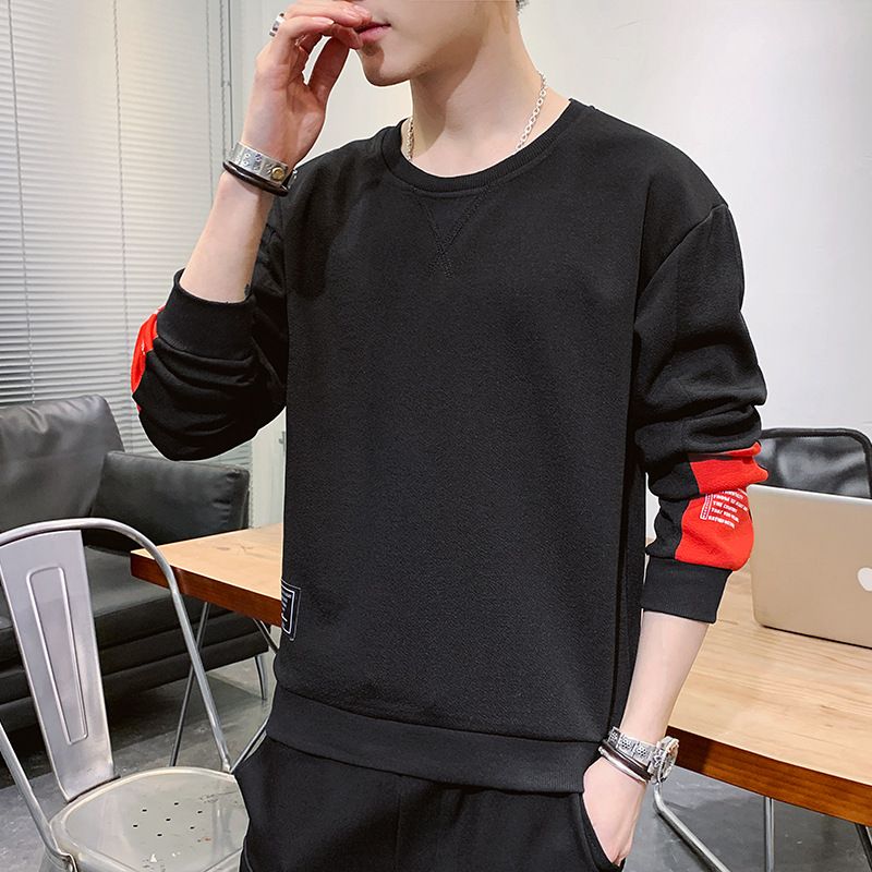 Herren Hoodie, Frühling Herbst Rundhals Top, Neues Langarm T-Shirt, Lockere Und Modische Freizeitkleidung, Basishemd_voghion.com