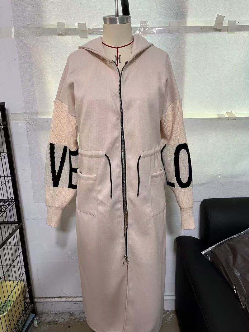 Dameskleding Lange capuchon Windjack Trui Jas Dames Herfst En Winter_voghion.com