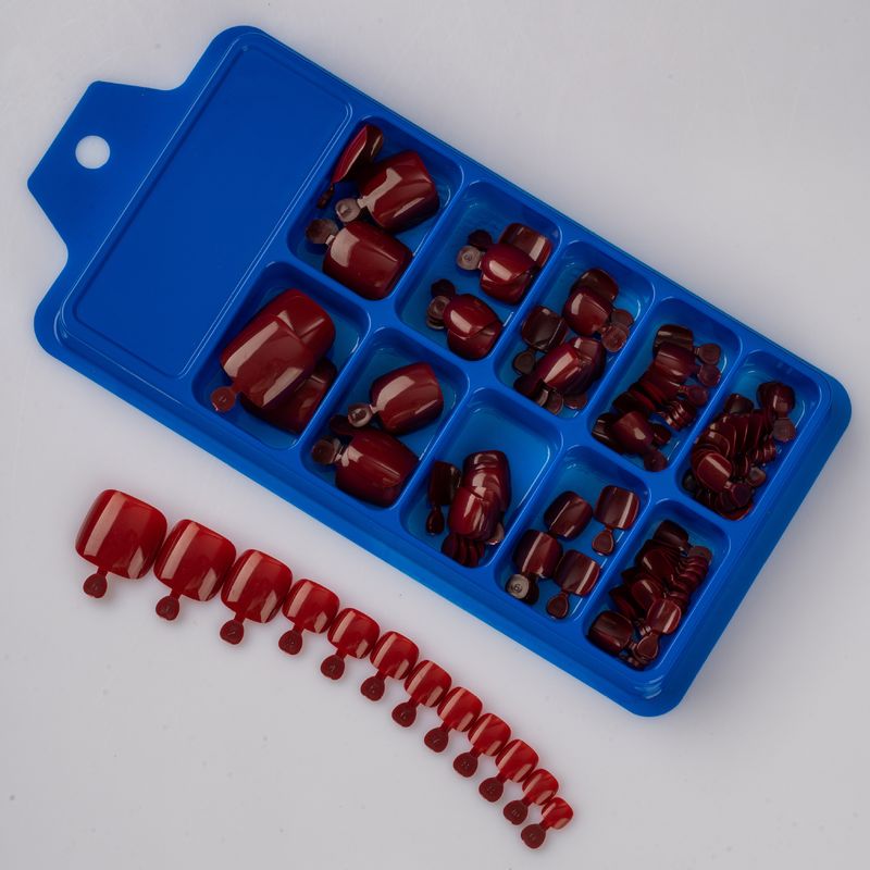 Promoção Internacional: 120 Unhas Postiças de Cor Sólida, Estilo Simples e Sofisticado, com Pontas Brancas e Design Simples para os Pés._voghion.com